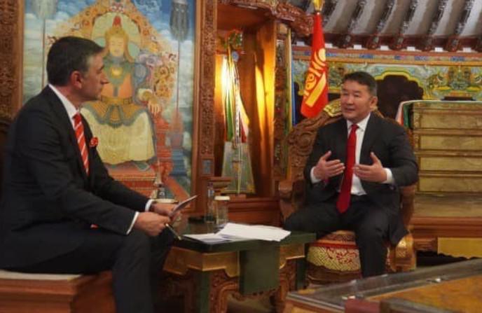 EXCLUSIVE INTERVIEW OF THE PRESIDENT OF MONGOLIA FOR THE TURKISH TRT AVAZ CHANNEL 