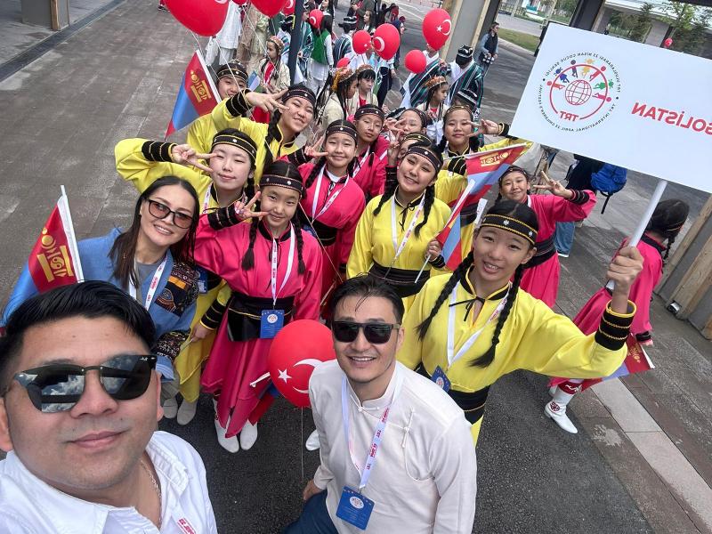 The group of the Mongolian Children attended the festival on the occasion of the Turkish National Sovereignty and Children's Day