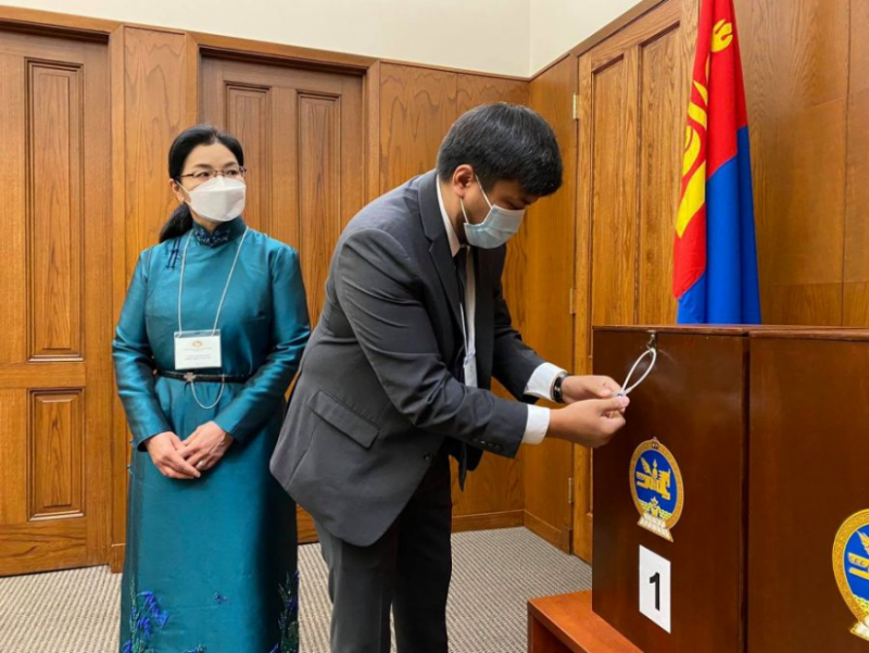 Mongolians abroad vote for presidential election